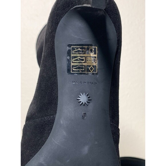 Stuart Weitzman Wren 75 Stretch Suede Booties 5 Black High Heel Pointed Toe - Picture 7 of 8